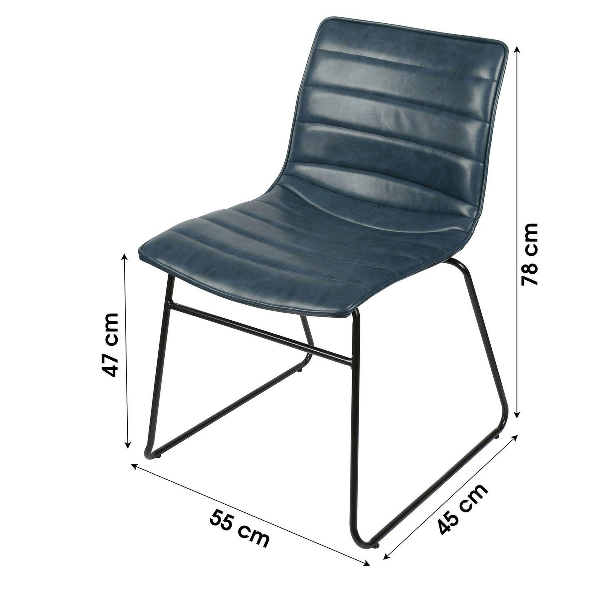 Voir la diapositive 3 : TOILINUX Lot de 4 chaises design industriel brooklyn