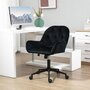 Voir la diapositive 4 : VINSETTO Chaise de bureau velours design Chesterfield effet capitonné piètement métal noir