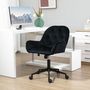 Voir la diapositive 4 : VINSETTO Chaise de bureau velours design Chesterfield effet capitonné piètement métal noir