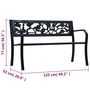 Voir la diapositive 6 : VIDAXL Banc de jardin 125 cm Noir Acier