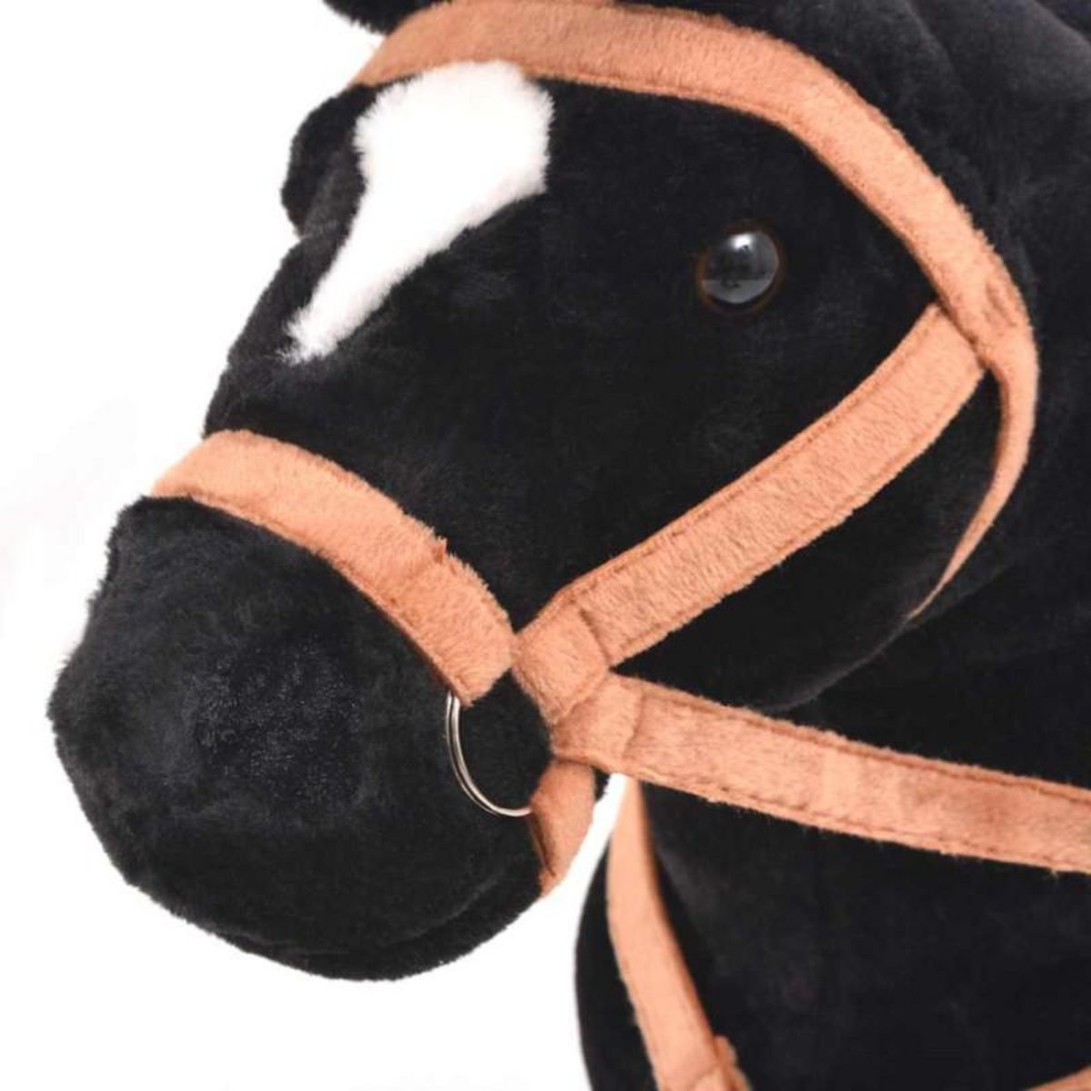 VIDAXL Jouet en peluche Cheval Noir
