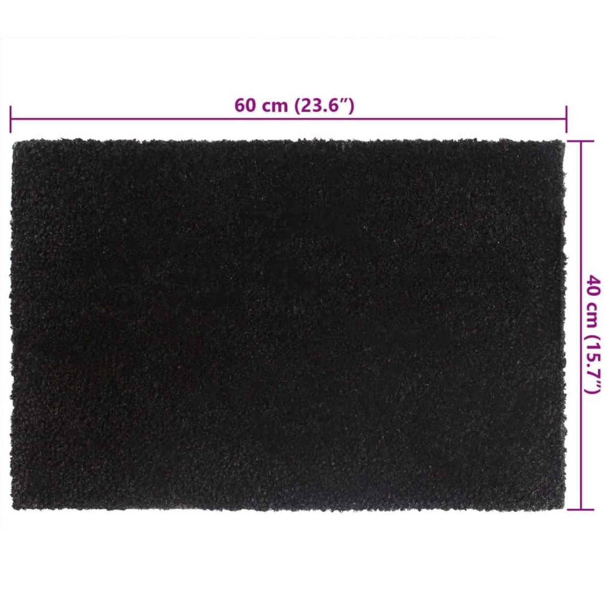 VIDAXL Tapis de porte noir 40x60 cm fibre de coco touffete
