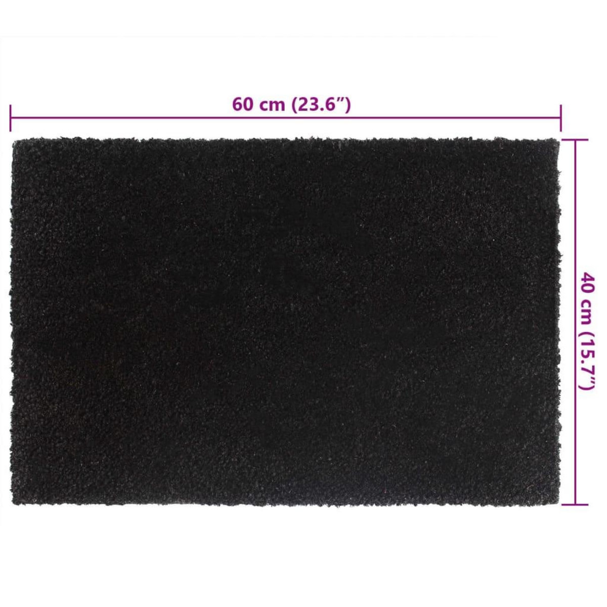 VIDAXL Tapis de porte noir 40x60 cm fibre de coco touffete