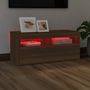 Voir la diapositive 5 : VIDAXL Meuble TV avec lumieres LED Chene marron 90x35x40 cm