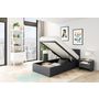 Voir la diapositive 2 : Ensemble matelas 90x190cm + Lit coffre 90x190cm sommier inclus avec tête de lit WILLOW gris