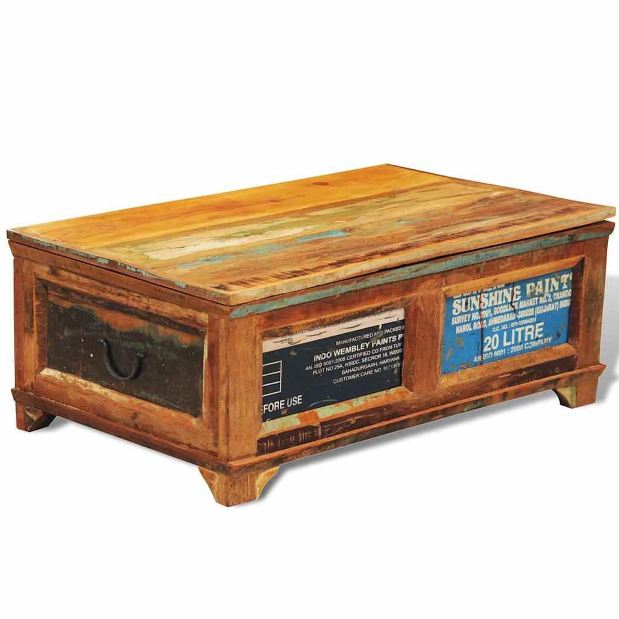 VIDAXL Table basse avec espace de rangement vintage bois recycle
