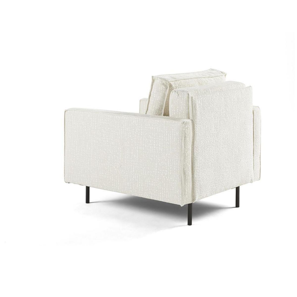 LISA DESIGN Charlie - fauteuil - pieds hauts - en tissu velours relief