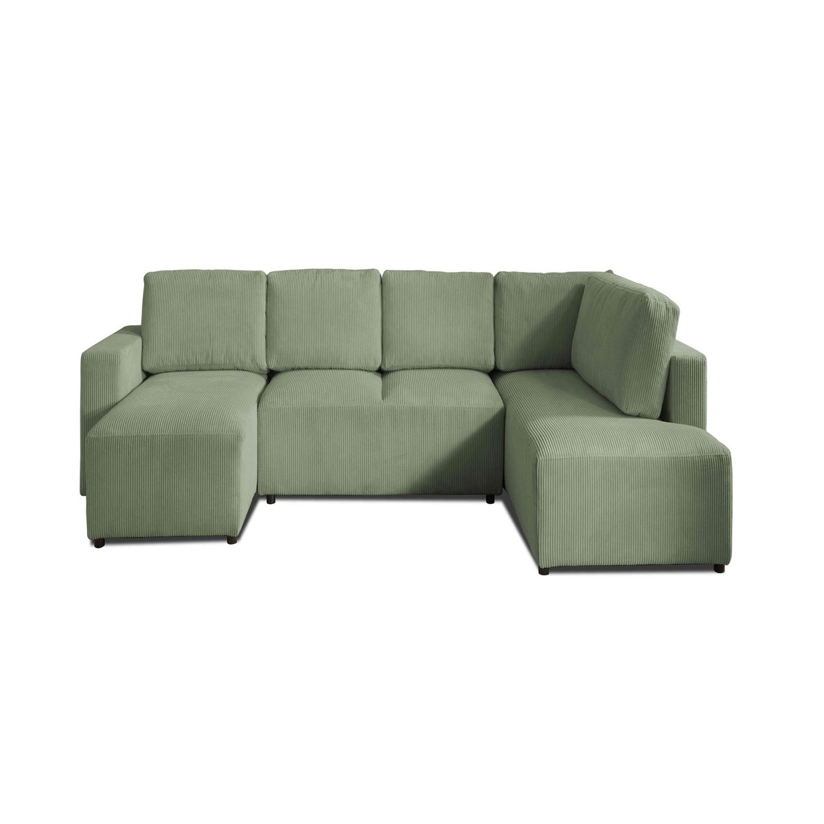 LISA DESIGN Livy - canapé panoramique convertible - avec coffre - en velours côtelé - 7 places - droit