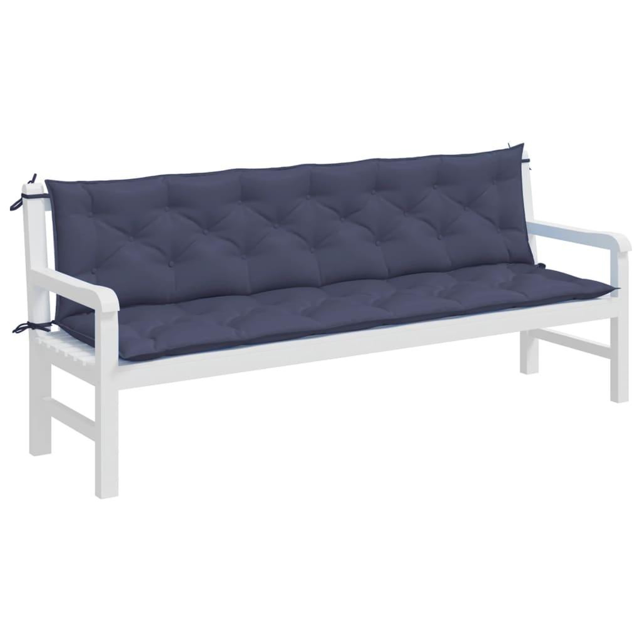 Voir la diapositive 3 : VIDAXL Coussins de banc de jardin lot de 2 bleu marine 200x50x7 cm