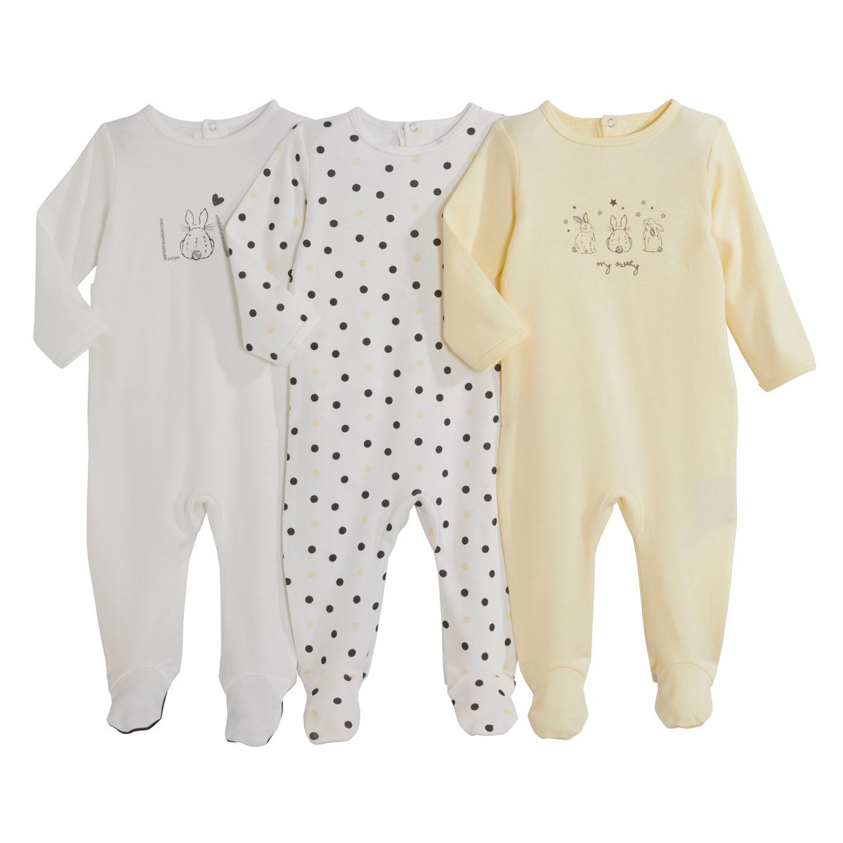 IN EXTENSO Lot de 3 dors bien bébé fille