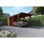 Voir la diapositive 2 : Forest Style Carport avec remise - Bois traité autoclave - 15,8+4m² - LEON
