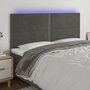 Voir la diapositive 1 : VIDAXL Tete de lit a LED Gris fonce 160x5x118/128 cm Velours
