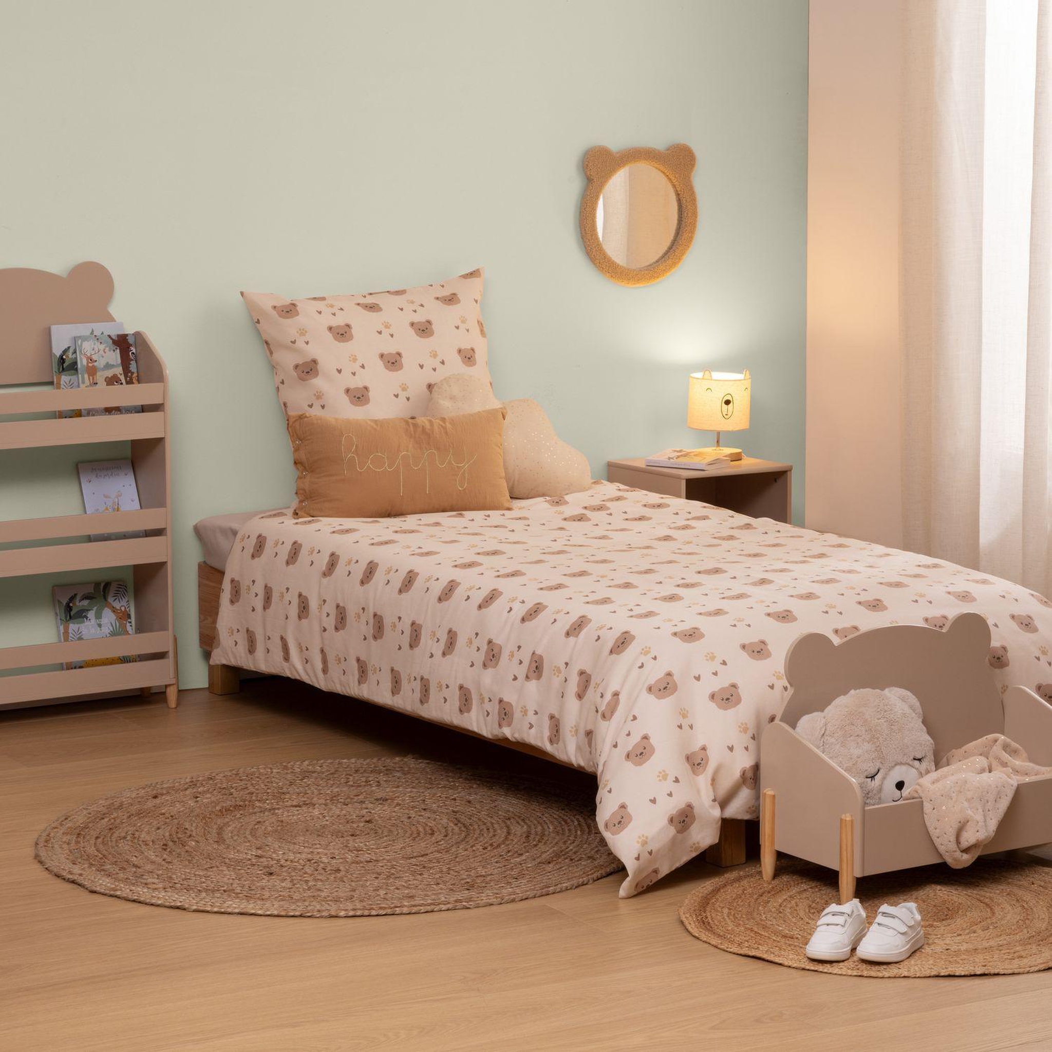 Voir la diapositive 2 : ATMOSPHERA Parure de lit enfant motifs ours BILLIE - 48 fils/cm² - 140 x 200 cm