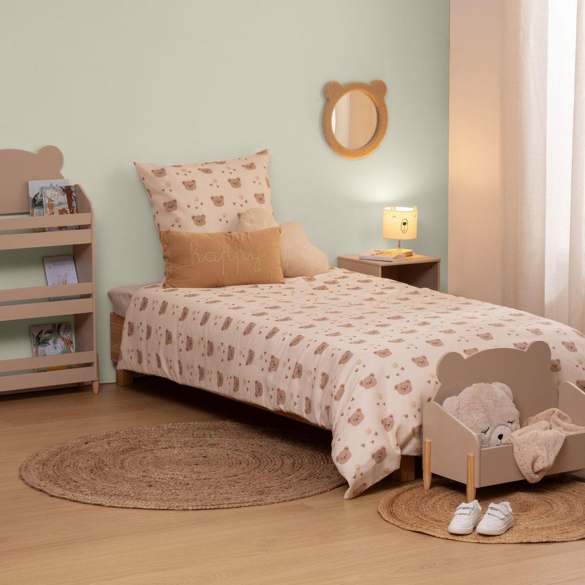 ATMOSPHERA Parure de lit enfant motifs ours BILLIE - 48 fils/cm² - 140 x 200 cm