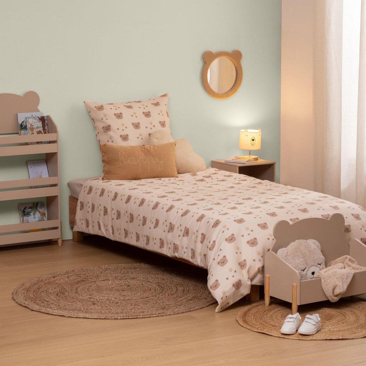 ATMOSPHERA Parure de lit enfant motifs ours BILLIE - 48 fils/cm² - 140 x 200 cm