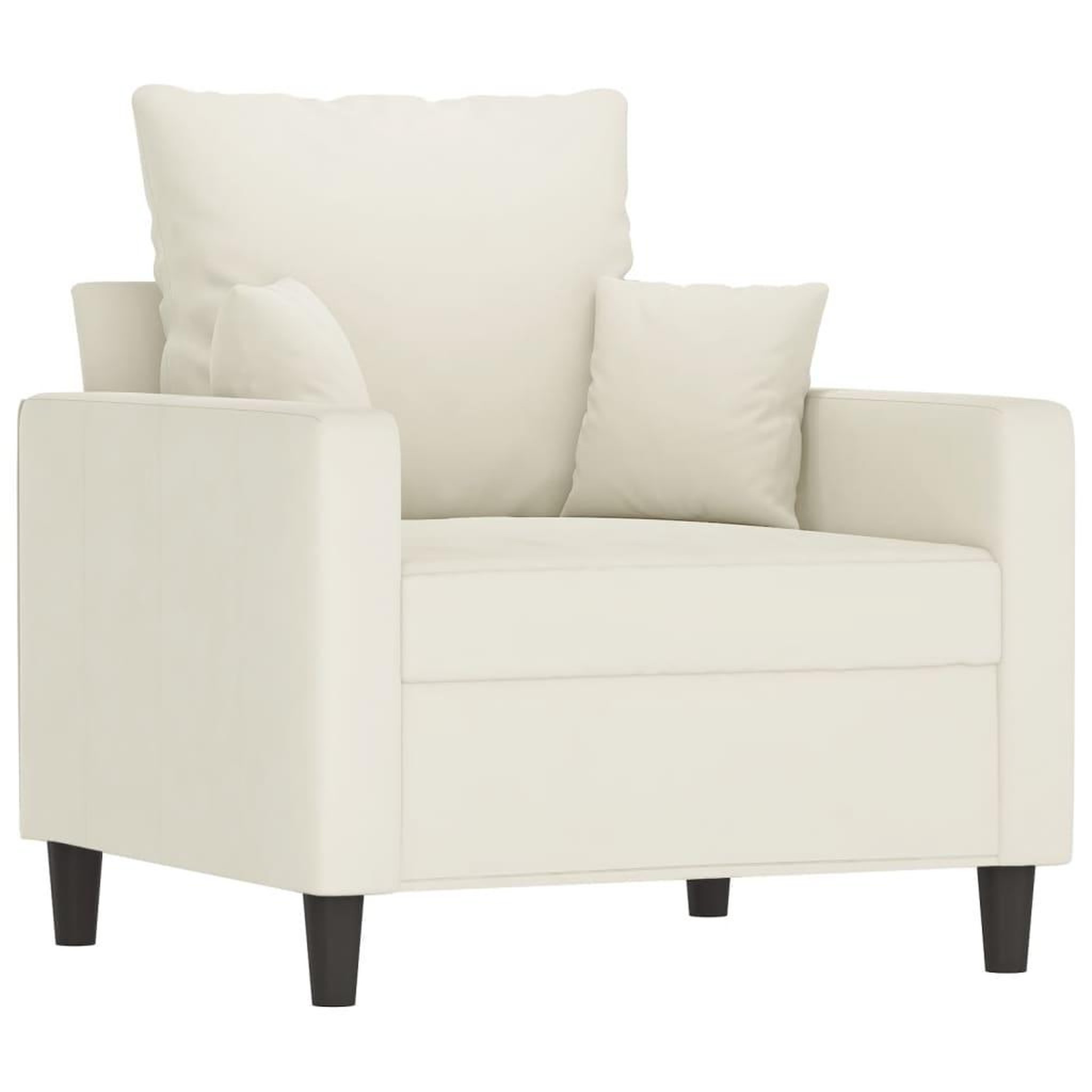 Voir la diapositive 3 : VIDAXL Ensemble de canapes 3 pcs avec coussins Creme Velours