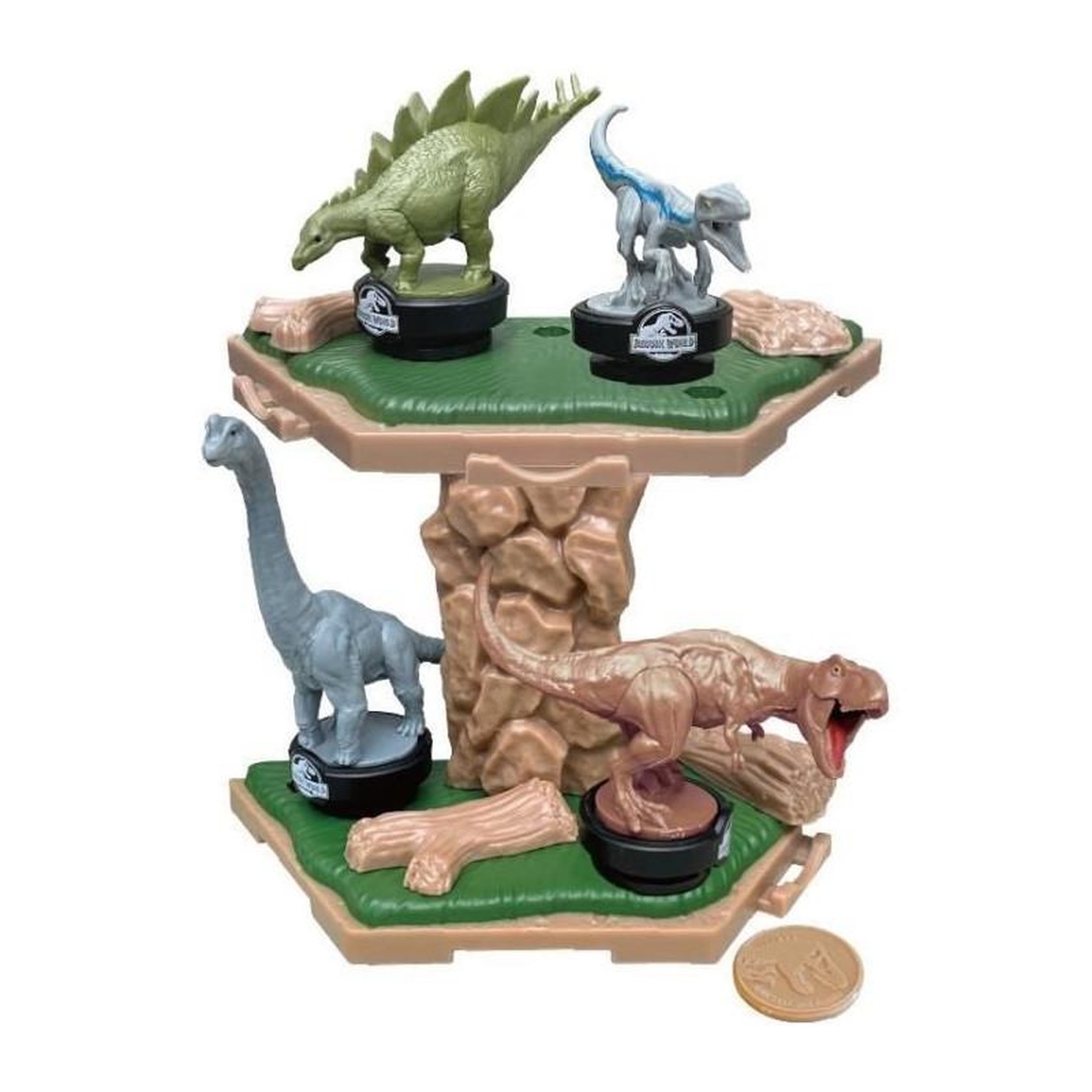 Voir la diapositive 2 : EPOCH Jeu d'Équilibre - EPOCH GAMES - Jurassic World Island Quake - Dinosaures sur Plateforme, Dernier en Place Gagne !