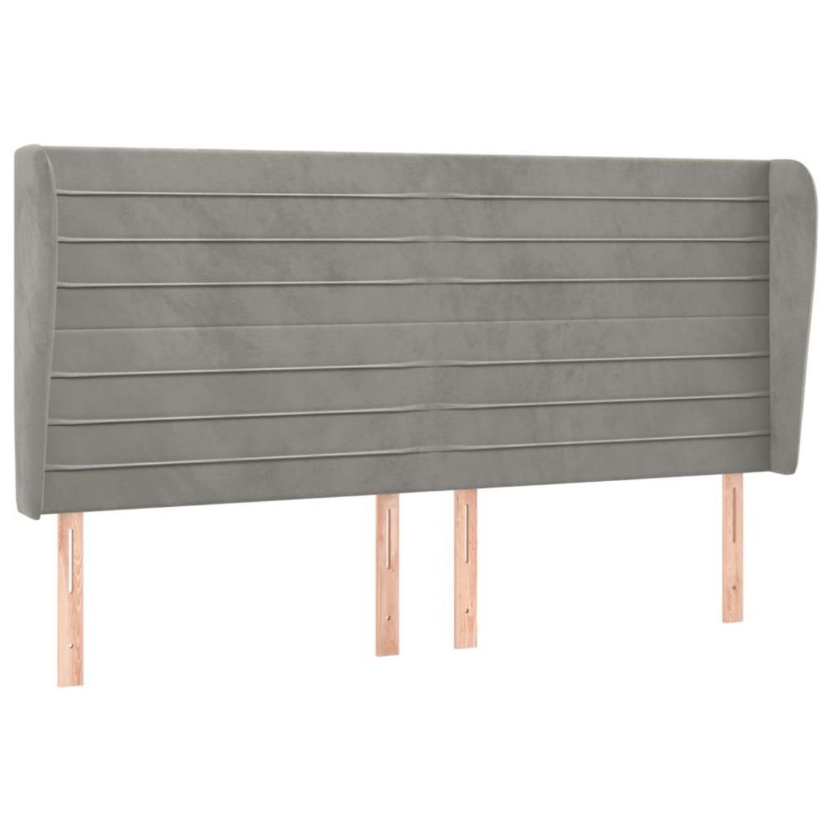 VIDAXL Tete de lit avec oreilles Gris clair 183x23x118/128 cm Velours
