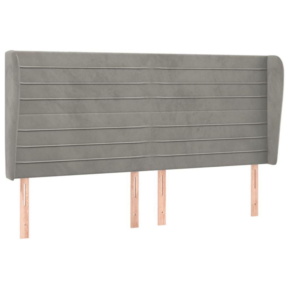 VIDAXL Tete de lit avec oreilles Gris clair 183x23x118/128 cm Velours