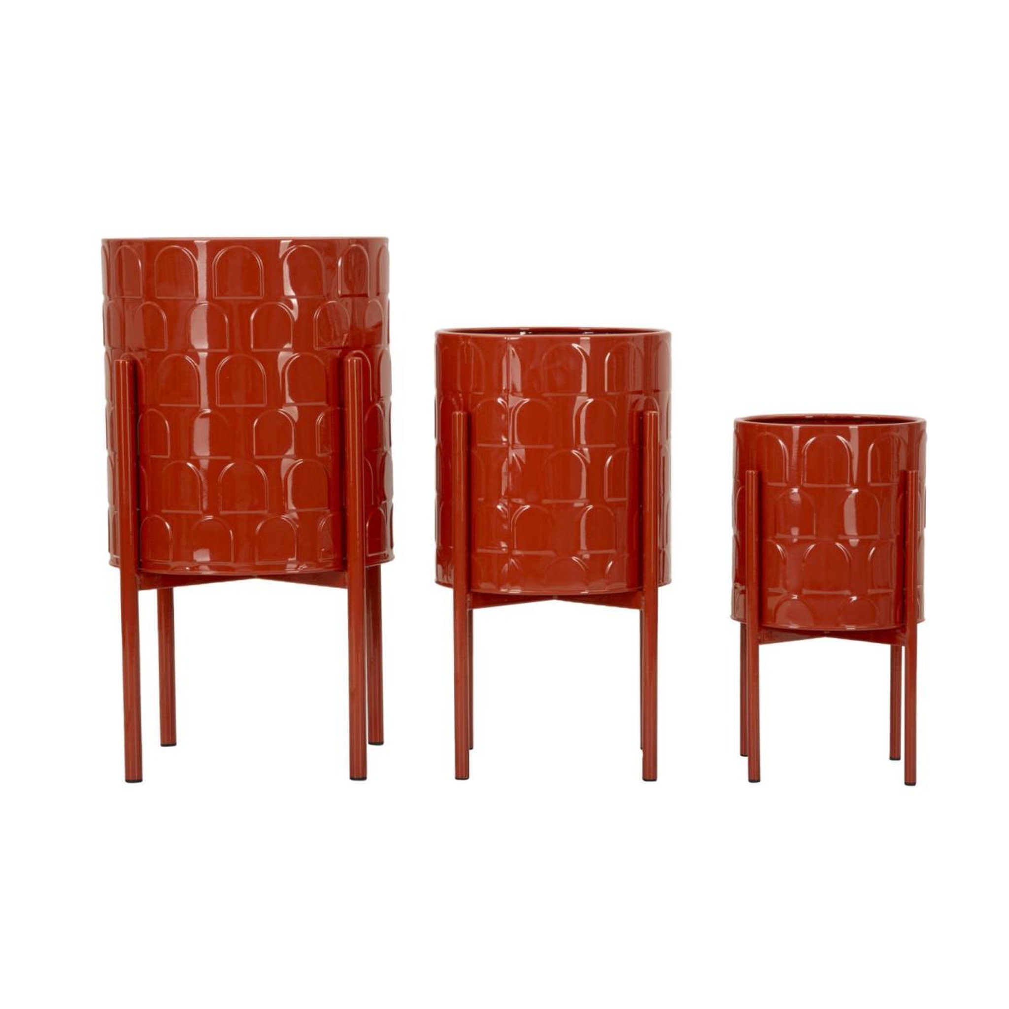 Voir la diapositive 3 : Paris Prix Lot de 3 cache-pots sur pied  archy  56cm rouge