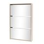 Voir la diapositive 2 : VIDAXL Meuble a chaussures 3 etageres Miroir 63x17x102,5 cm Chene