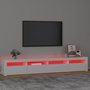 Voir la diapositive 5 : VIDAXL Meuble TV avec lumieres LED Blanc brillant 240x35x40 cm