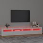 Voir la diapositive 5 : VIDAXL Meuble TV avec lumieres LED Blanc brillant 240x35x40 cm