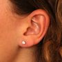 Voir la diapositive 3 : L'ATELIER D'AZUR Boucles d'Oreilles Or Jaune et Zirconiums Rond