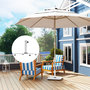 Voir la diapositive 2 : OUTSUNNY Pied de parasol carré dim. 49 x 49 cm poids net 18,5 Kg pieds de nivellement antidérapants fonte blanc