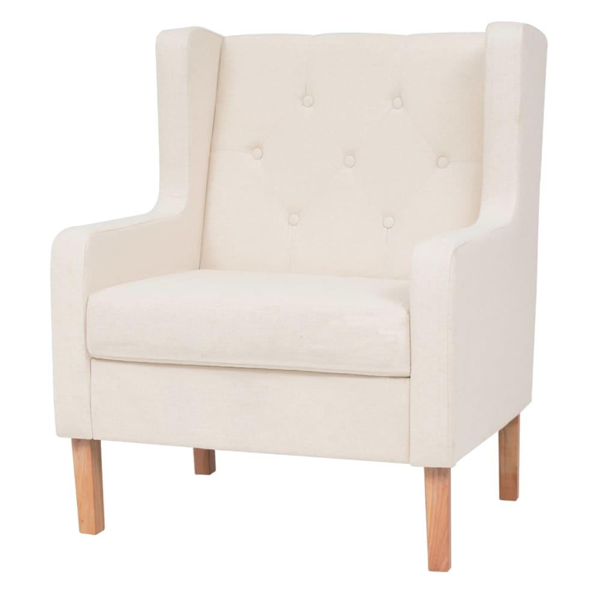 Voir la diapositive 5 : VIDAXL Ensemble de canapes 2 pcs tissu blanc creme