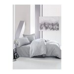 GENERIQUE Parure de lit - 129CTN63609 - 1 housse de couette 220 x 240 cm + 2 taies d'oreiller 60 x 60 cm - Satiné 100% coton - Gris