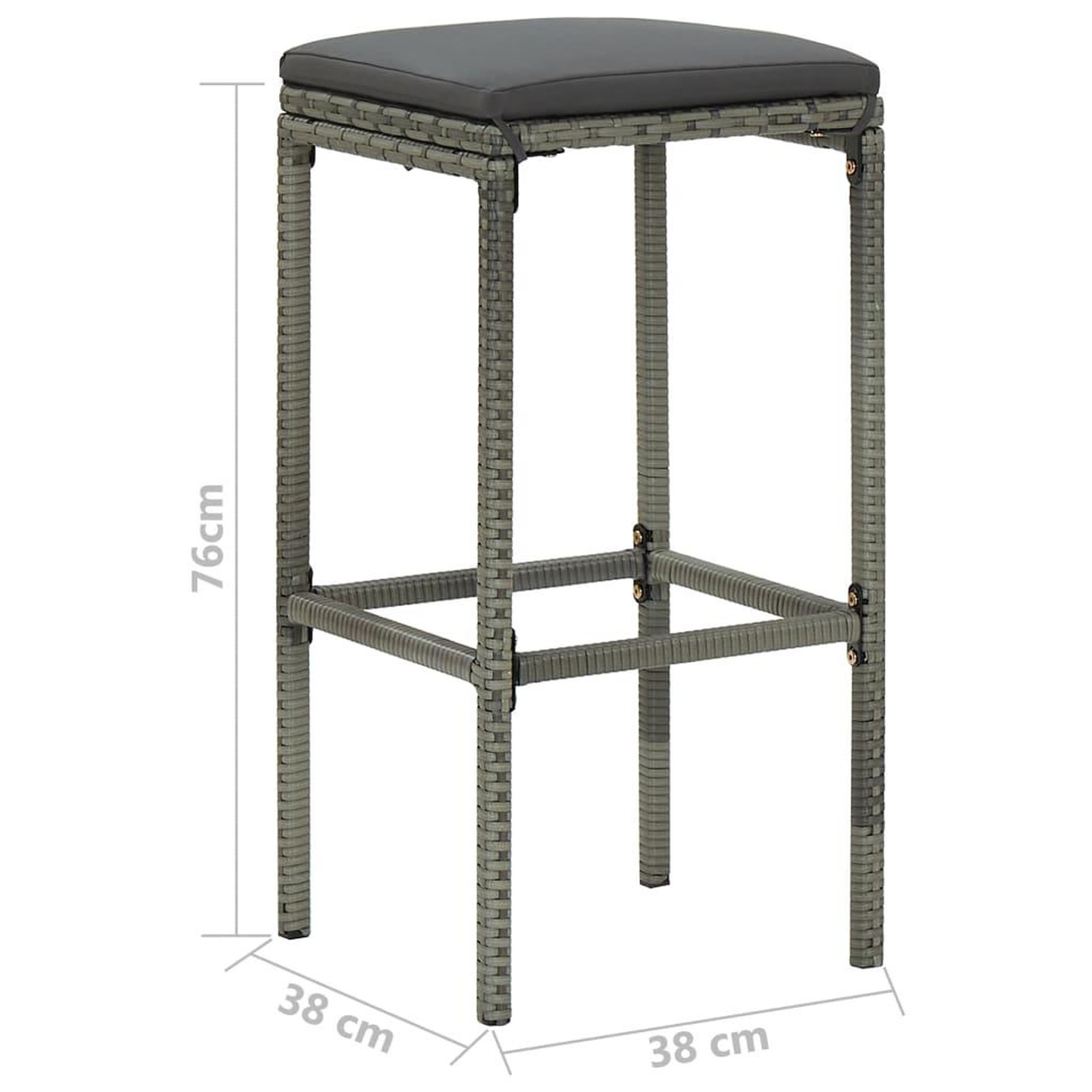 Voir la diapositive 6 : VIDAXL Ensemble de bar de jardin 5 pcs et coussins Resine tressee Gris
