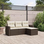Voir la diapositive 1 : VIDAXL Salon de jardin 4 pcs avec coussins marron resine tressee