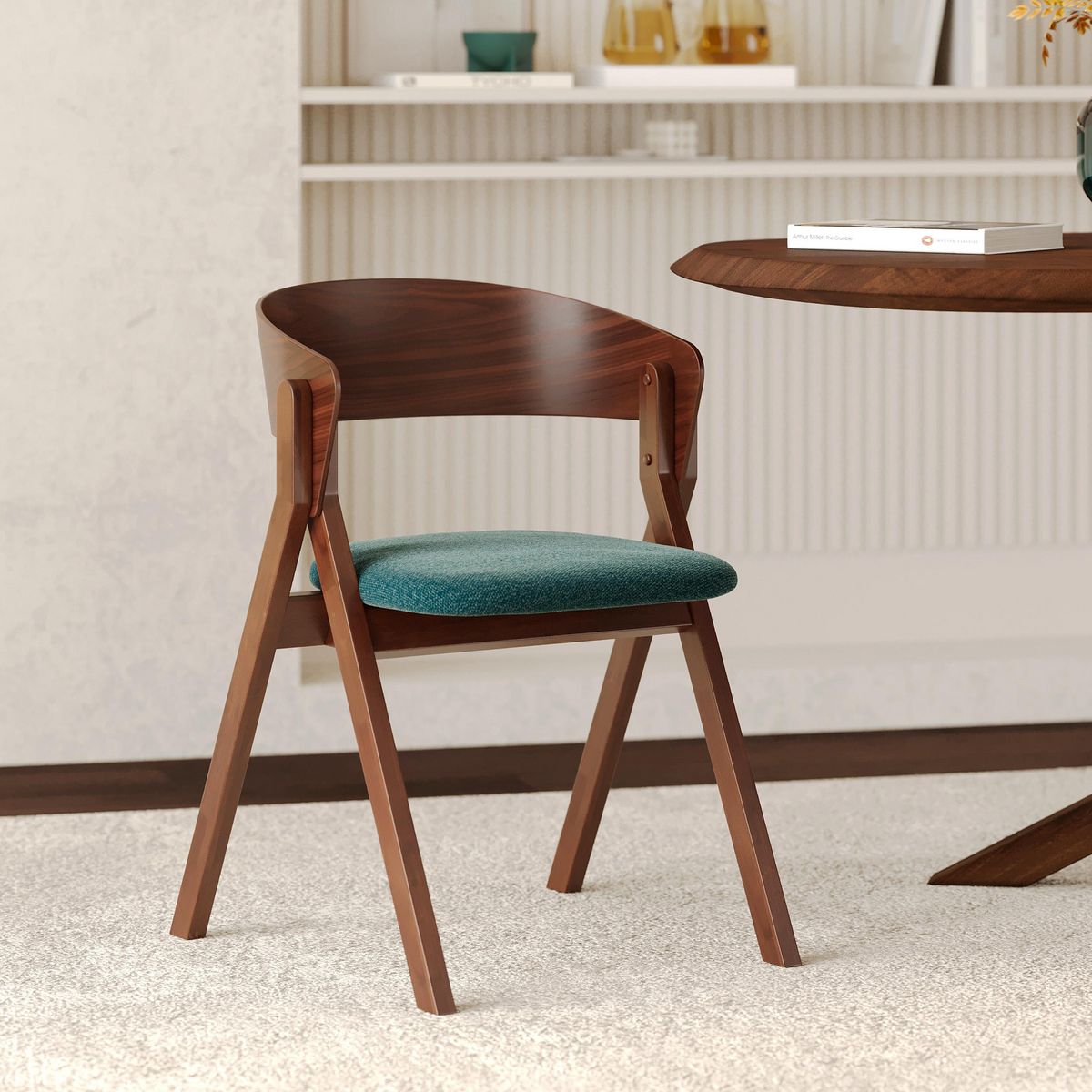 Rendez vous déco Chaise en bois d'hévéa et tissu gris clair - Héloïse