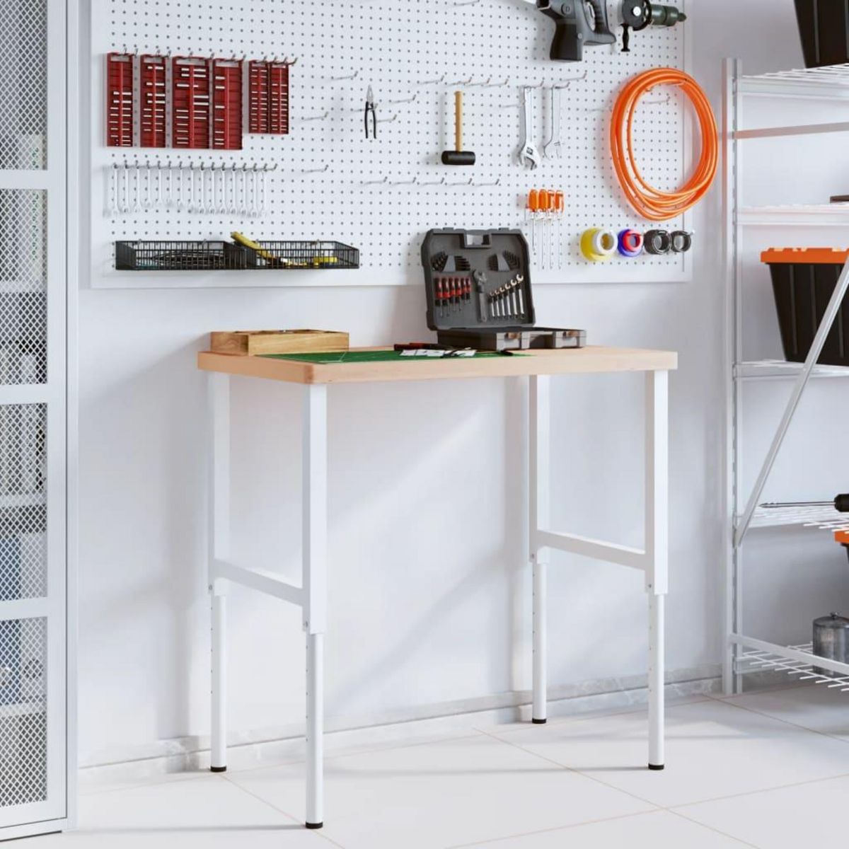 VIDAXL Etabli 100x60x(73-99,5) cm bois massif de hetre rectangulaire