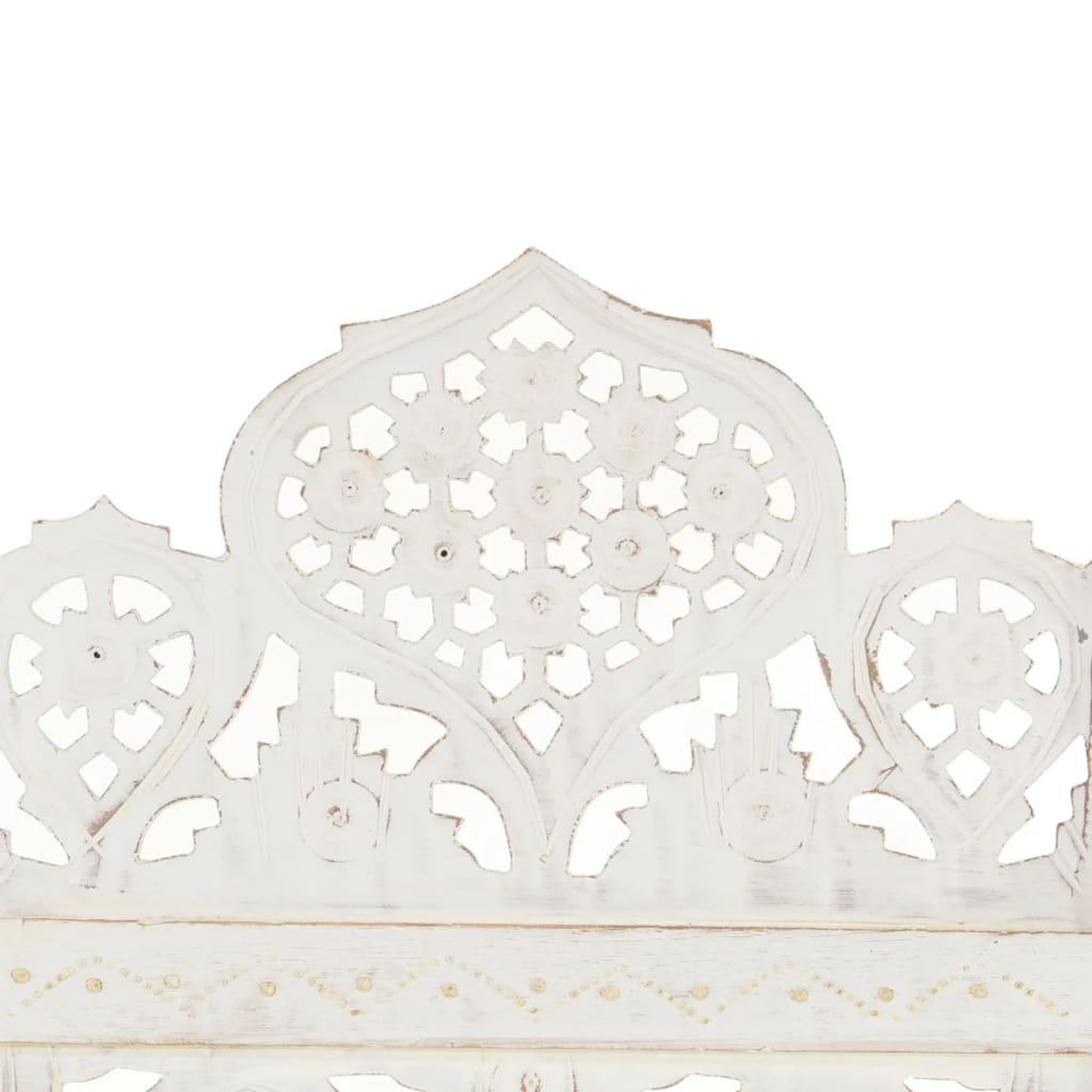 Voir la diapositive 3 : VIDAXL Cloison de separation 3 panneaux Blanc 120x165 cm Bois manguier