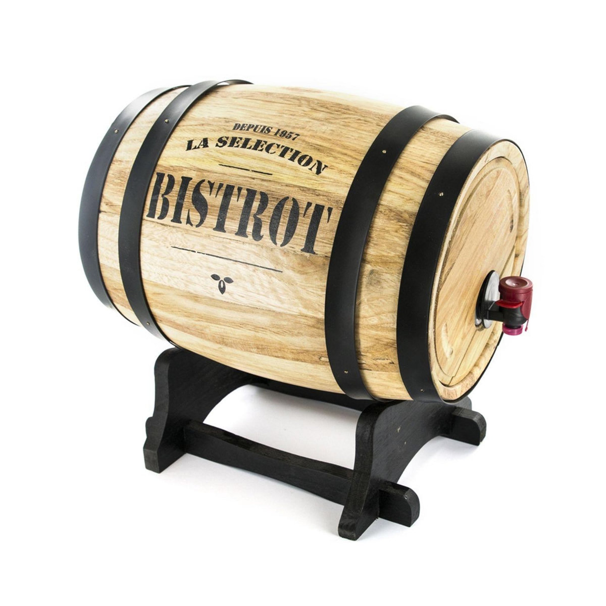 The Home Deco Factory Tonneau distributeur à vin Bistrot - 3 L - Noir