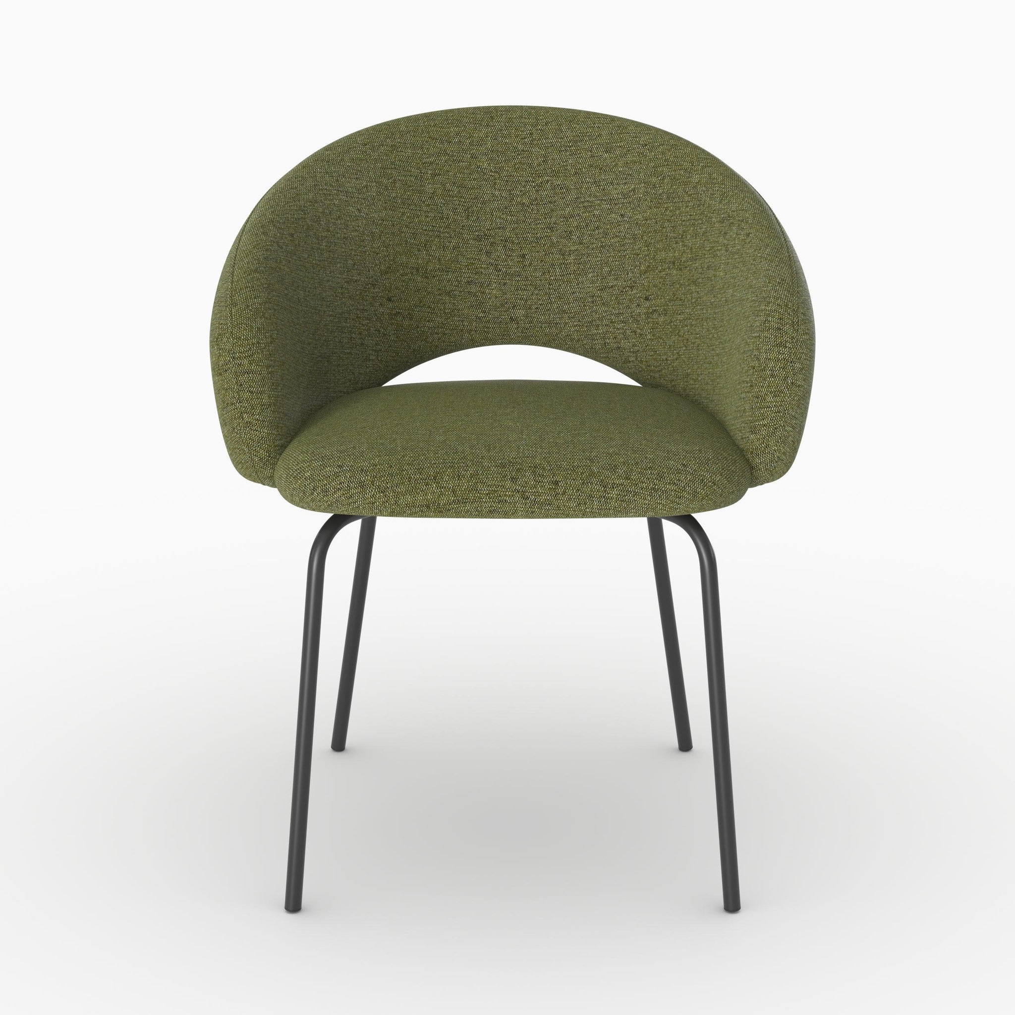 Voir la diapositive 5 : MAISON PAVANE Chaise en tissu vert chiné et pieds noirs-milly