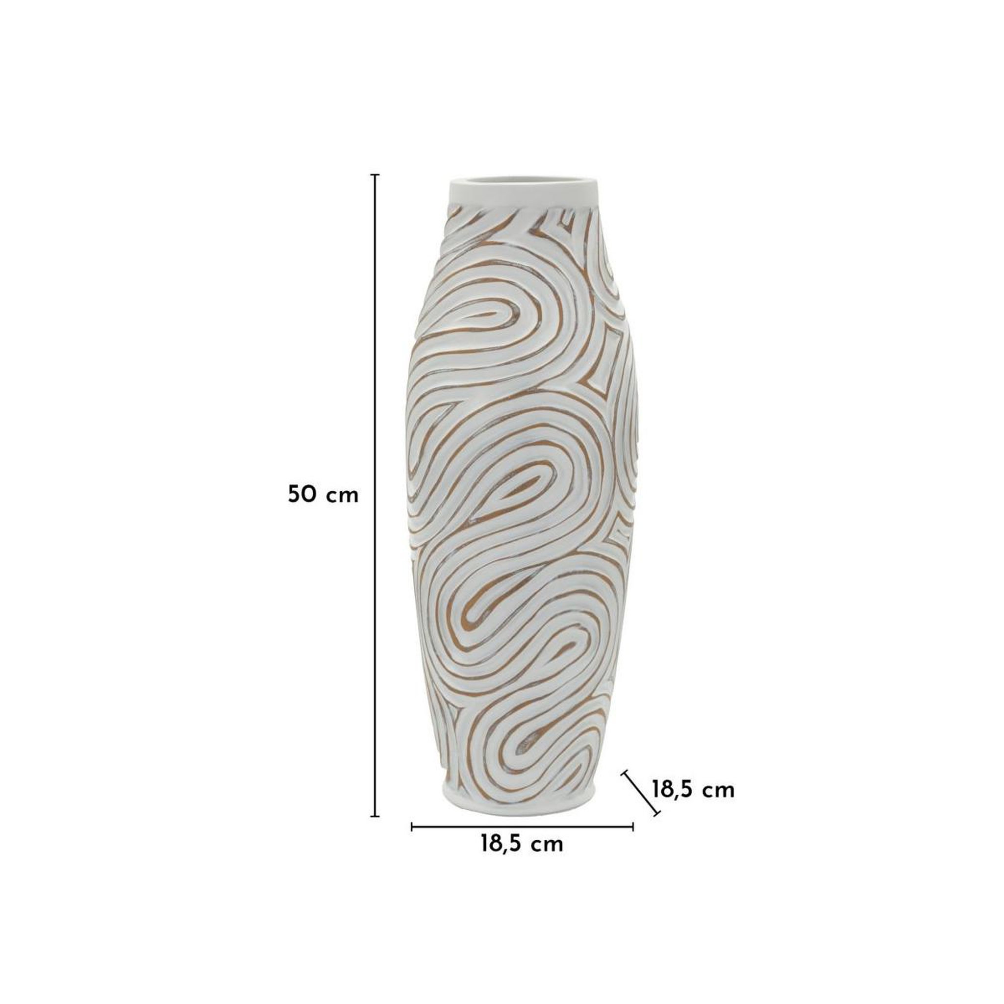 Voir la diapositive 5 : Paris Prix Vase design en résine  oblix  50cm blanc