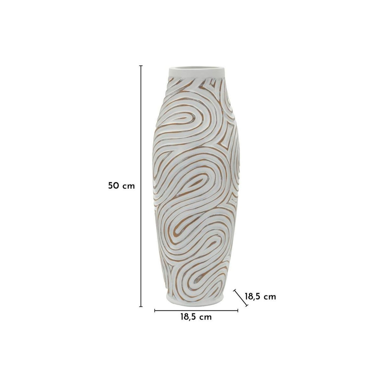 Paris Prix Vase Design en Résine  Oblix  50cm Blanc