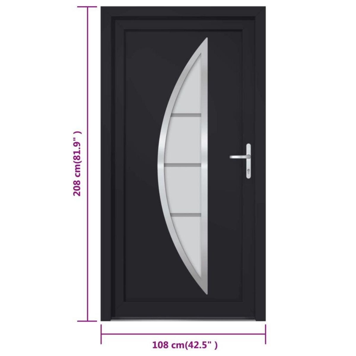 VIDAXL Porte d'entree anthracite 108x208 cm PVC