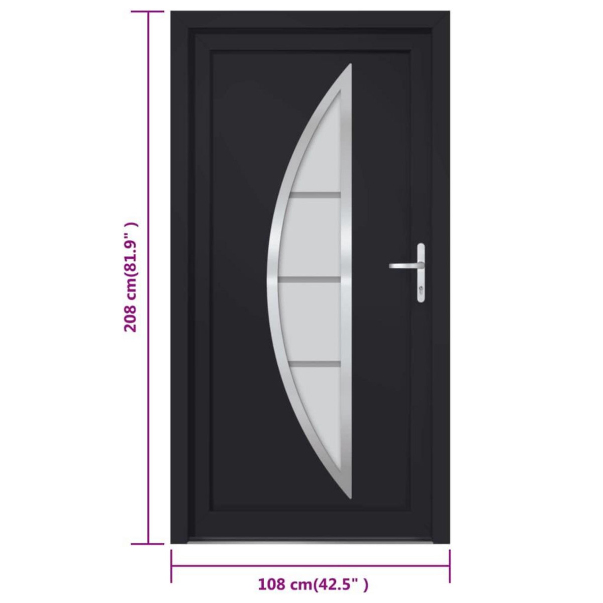 VIDAXL Porte d'entree anthracite 108x208 cm PVC