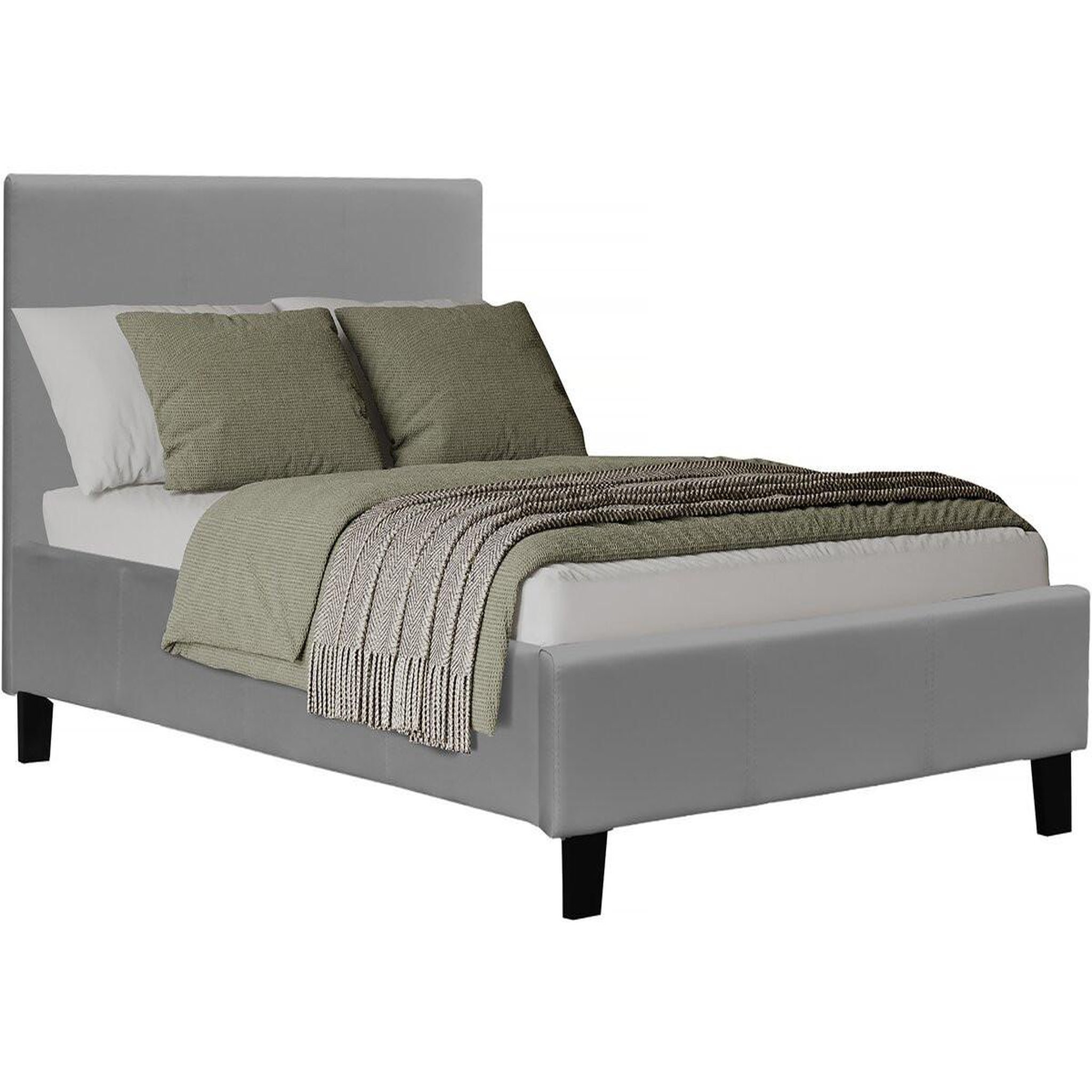 Habitat et Jardin Lit  lina  - 90 x 190 cm - gris clair