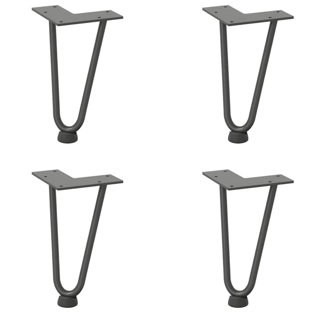 VIDAXL Pieds de table en forme d'epingle a cheveux 4 pcs anthracite