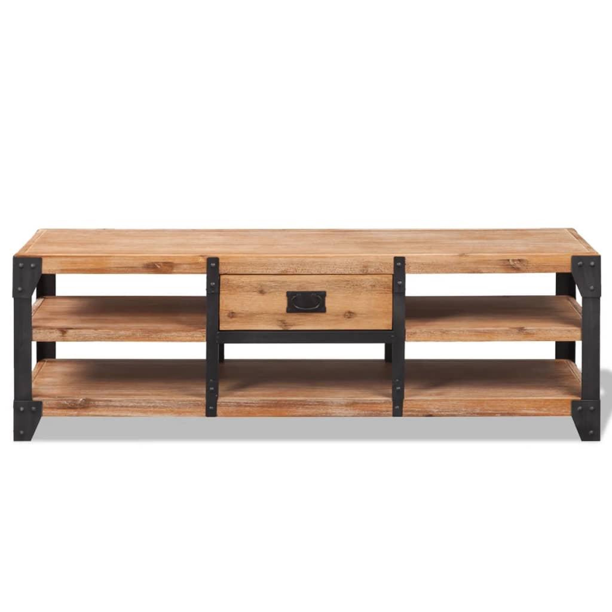 Voir la diapositive 2 : VIDAXL Meuble tv 140x40x45 cm bois d'acacia massif