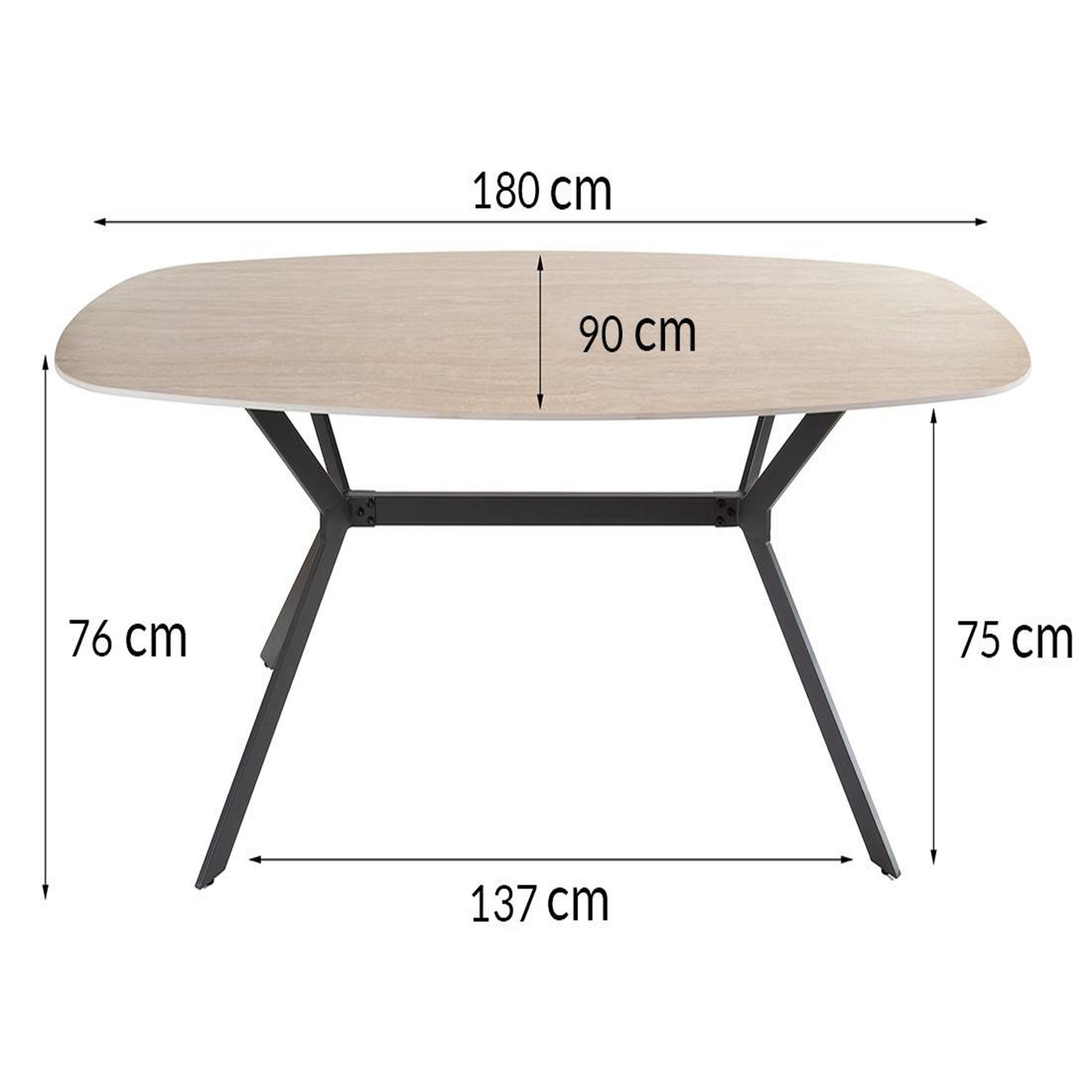 Voir la diapositive 5 : LISA DESIGN Ruben - table à manger - plateau en céramique effet travertin - pieds en acier - 4 à 6 personnes