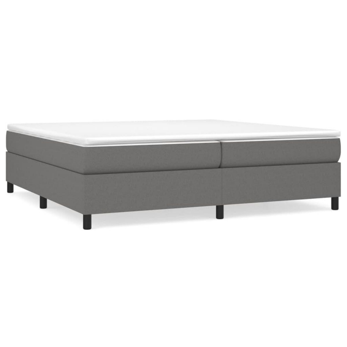 VIDAXL Sommier a lattes de lit avec matelas Gris fonce 200x200cm Tissu