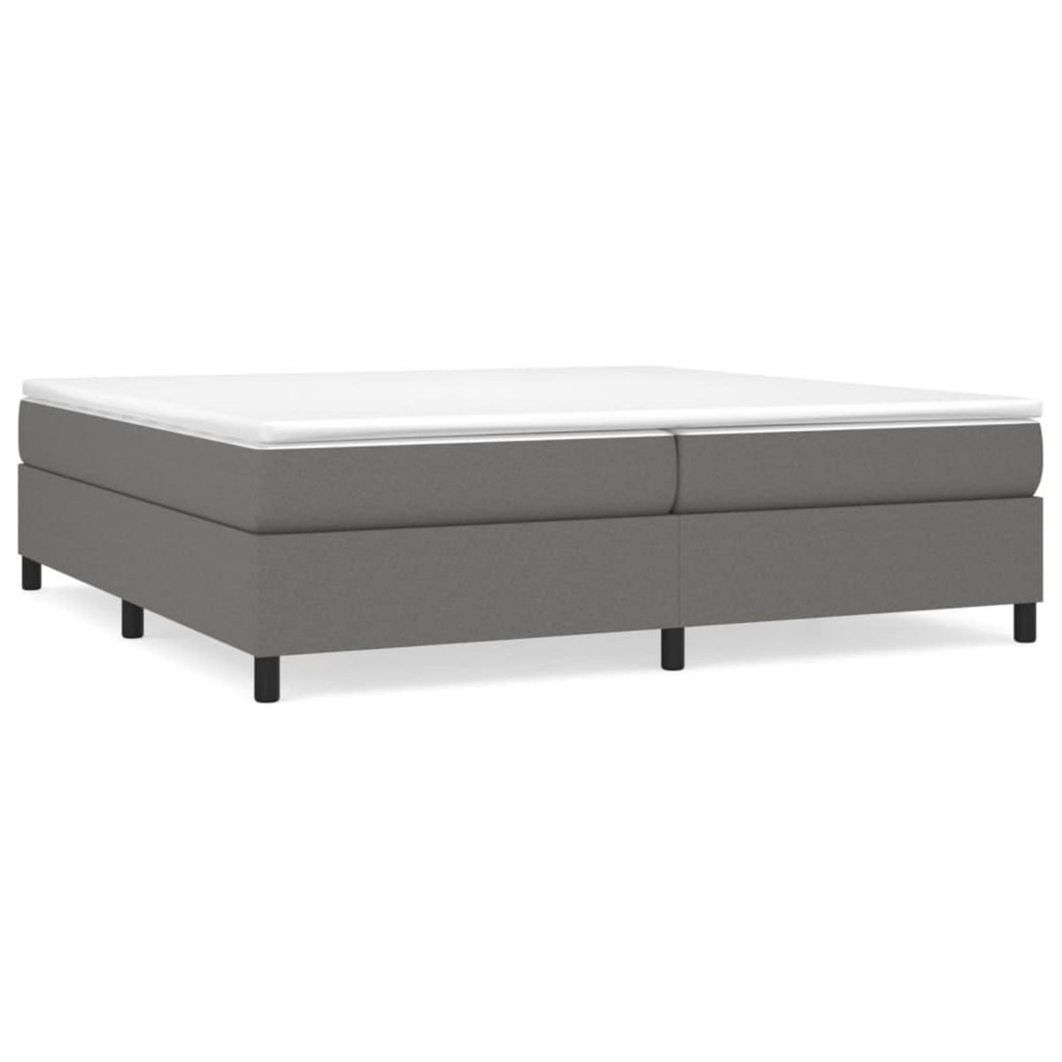 VIDAXL Sommier a lattes de lit avec matelas Gris fonce 200x200cm Tissu