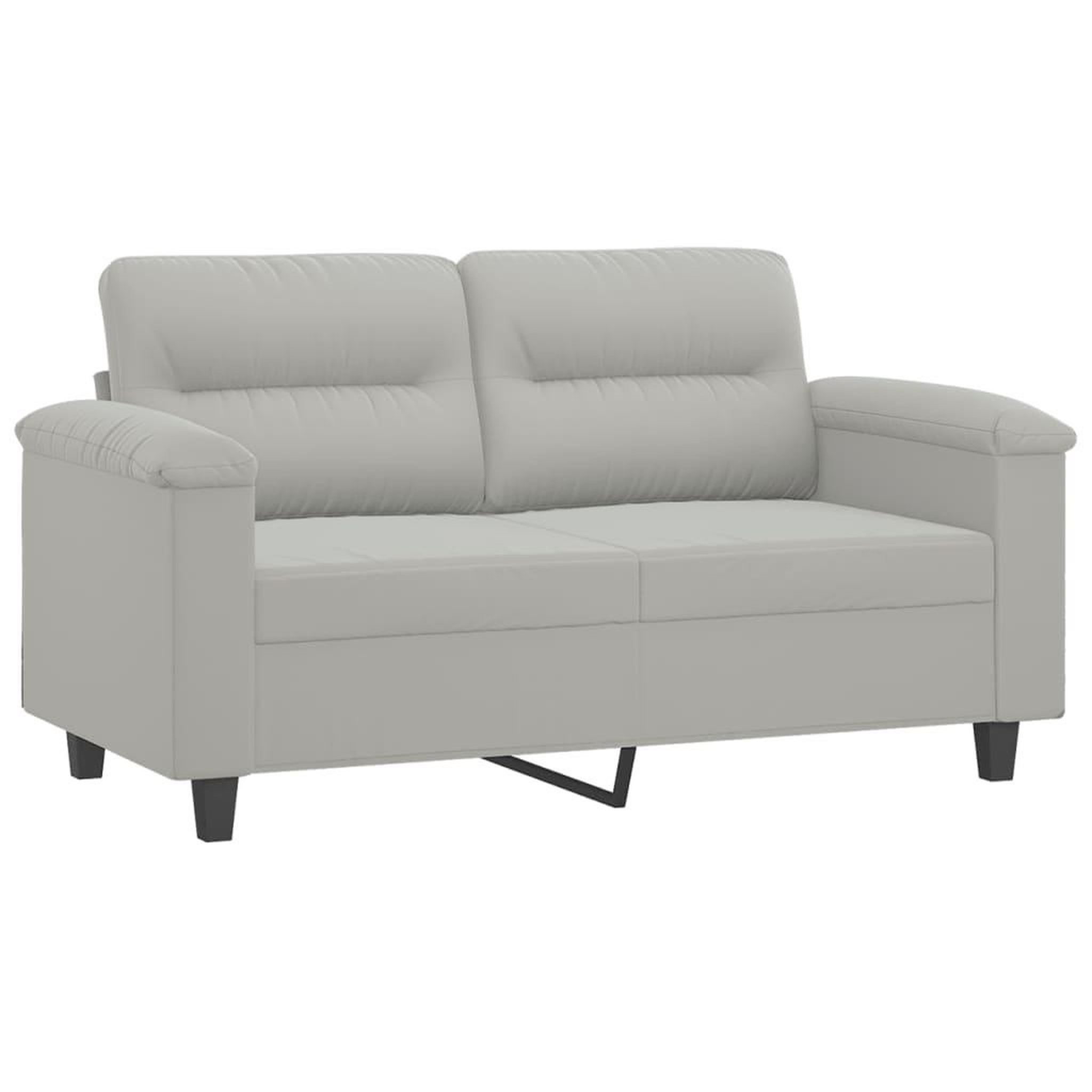 Voir la diapositive 3 : VIDAXL Ensemble de canapes 2 pcs coussins Gris clair Tissu microfibre