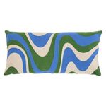 ATMOSPHERA Coussin Déco Brodé  Arty  35x75cm Bleu